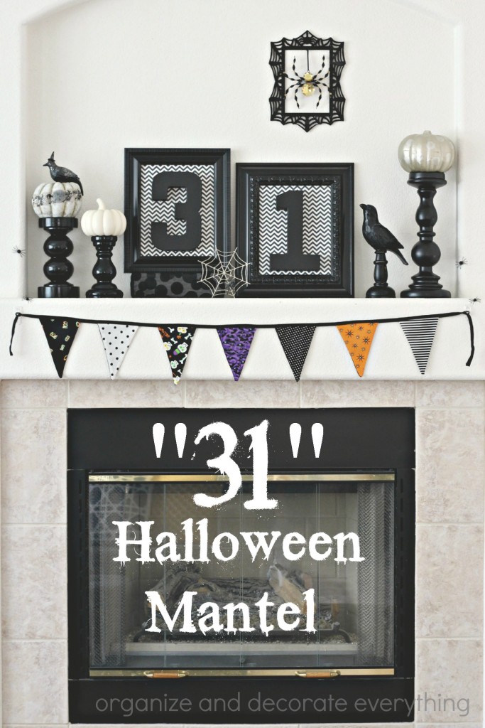 31 Black and White Halloween Mantel