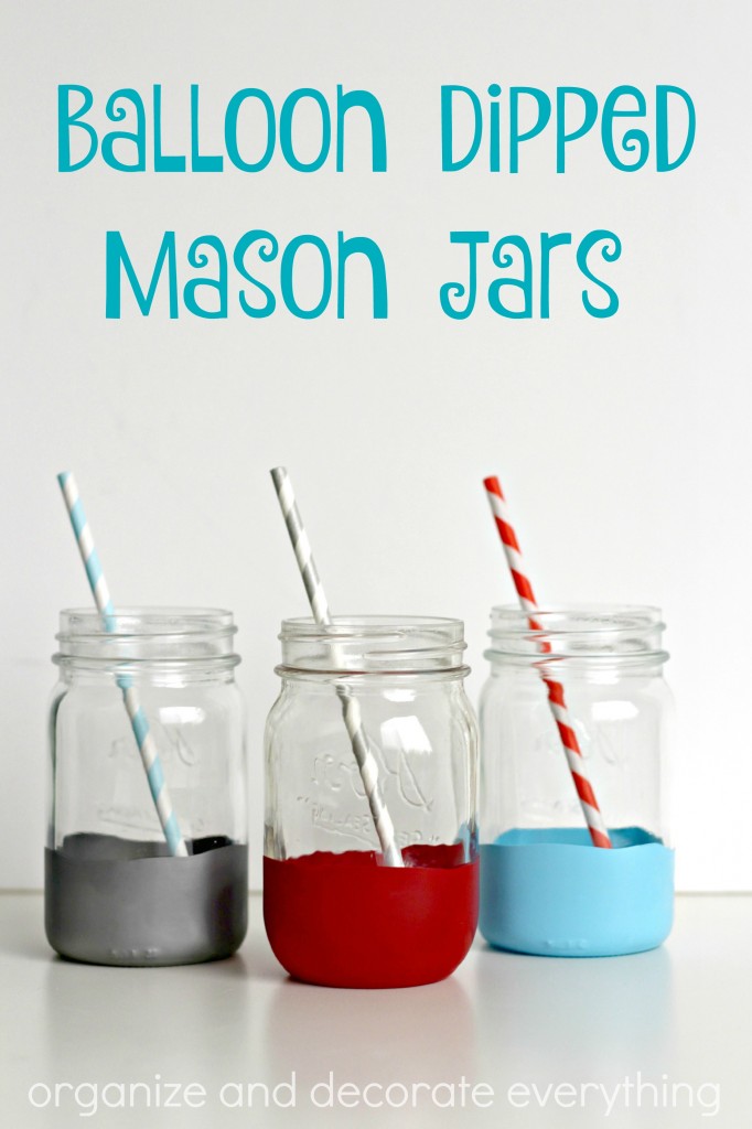 Balloon Dipped Mason Jars