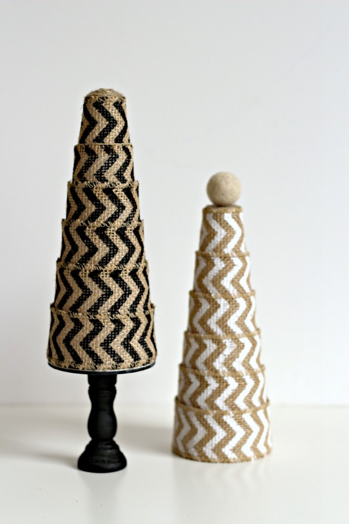 Burlap Ribbon Trees.6