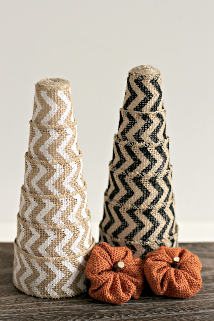 Burlap Ribbon Trees.9