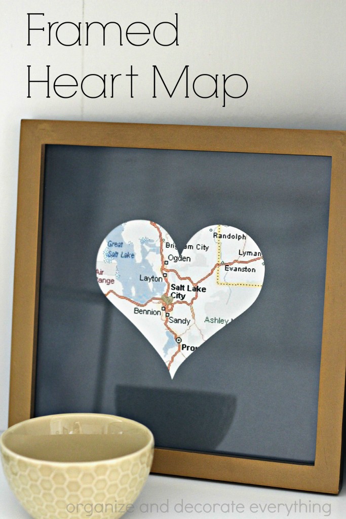 Framed Heart Map to remember the place you first met, got married, bought your first home together, or started your family