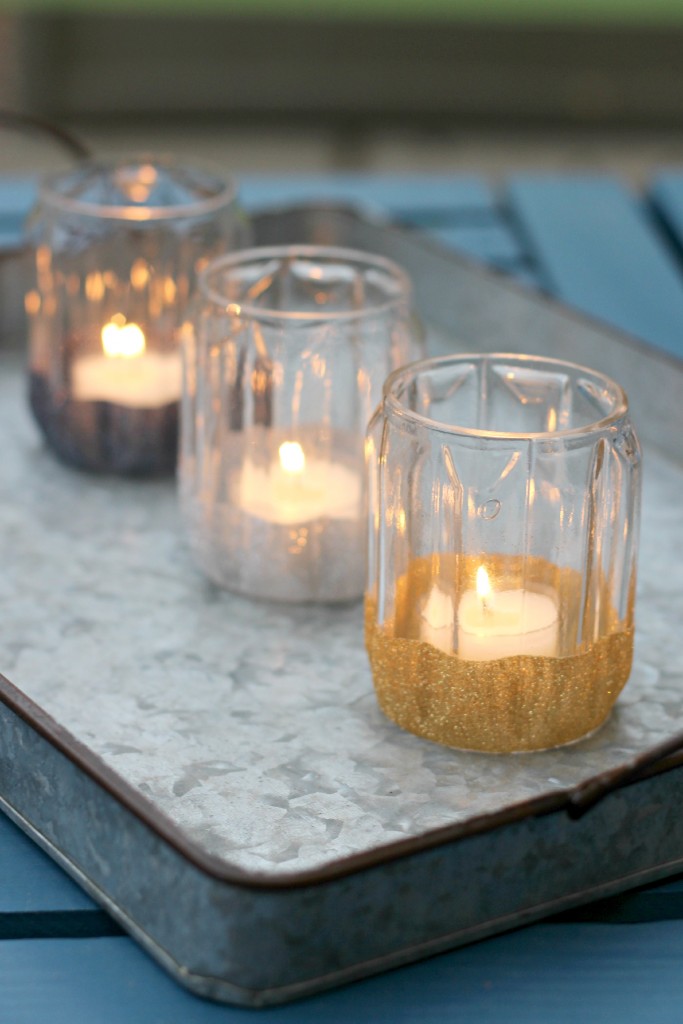 DIY Glitter Candle Holders