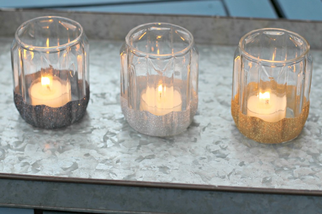 DIY Glitter Candle Holders