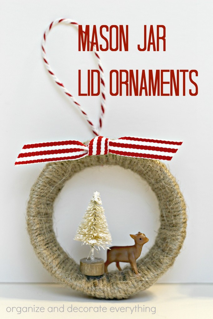 Mason Jar Lid Ornaments - 15 minute craft project