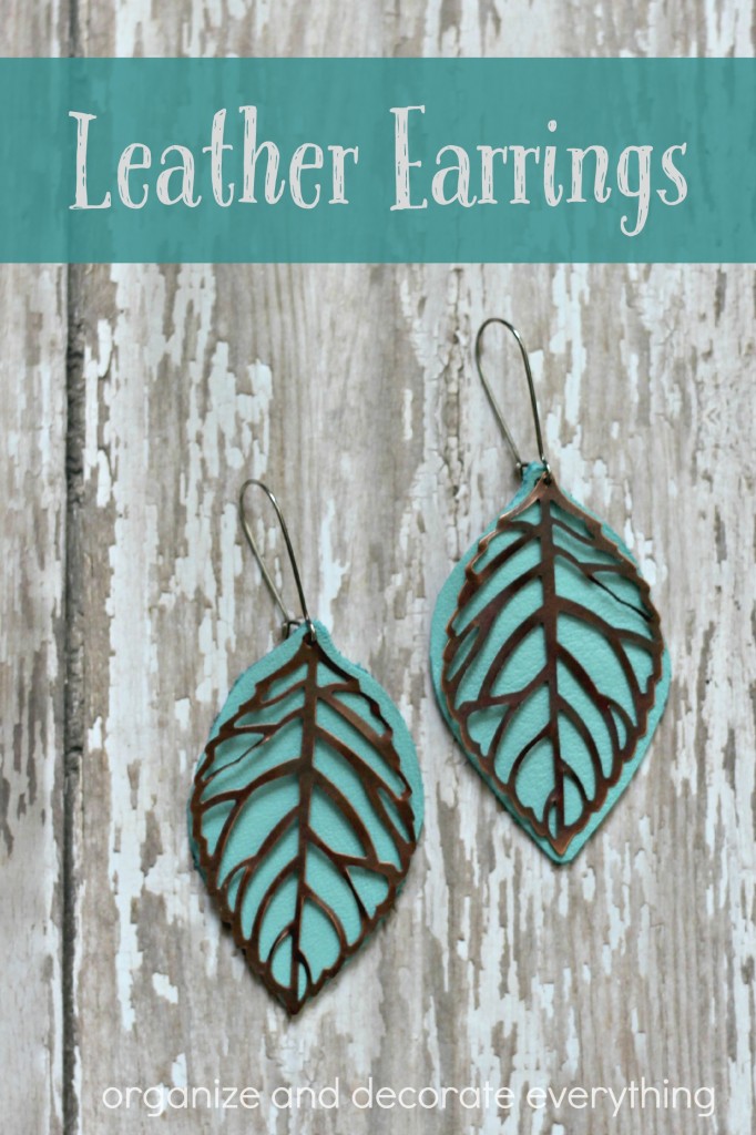 Metal and Leather Earrings