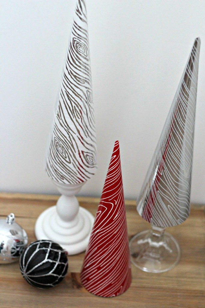 Wrapping Paper Cone Christmas Trees.3