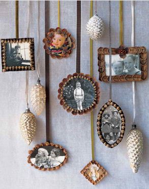 pinecone picture frame ornaments