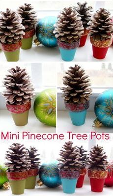 pinecone tree pots
