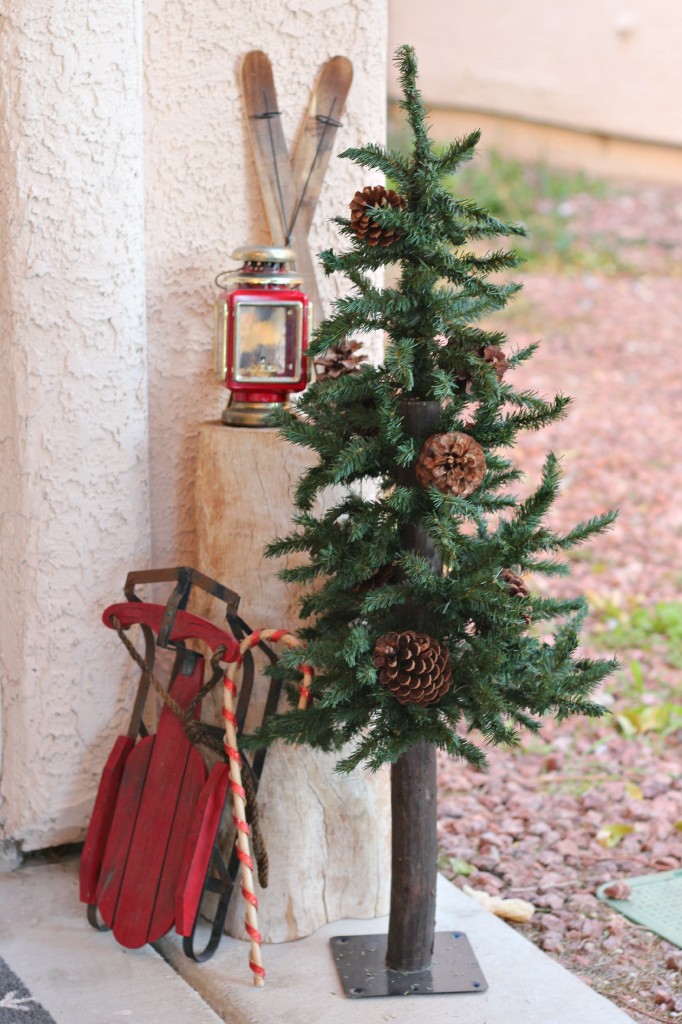 2015 Christmas Porch red sled vignette