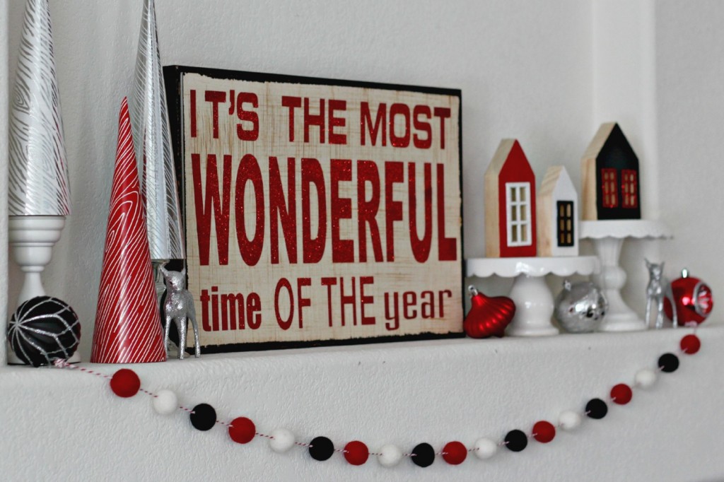 Red and Black Mantel felt balls