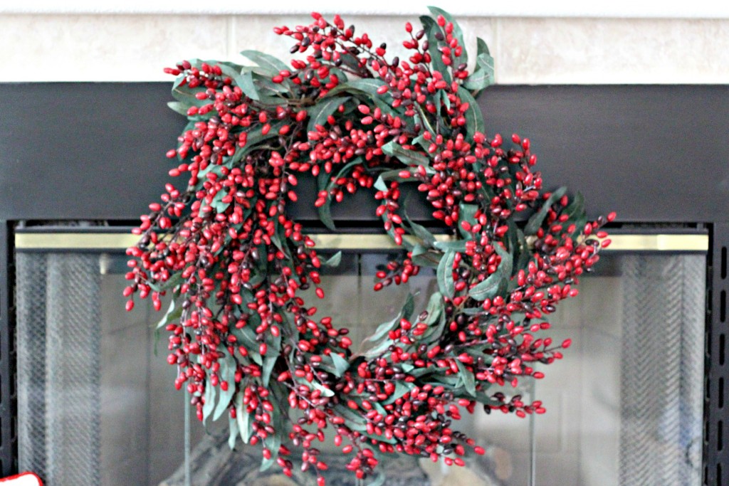 Red and Black mantel wreath