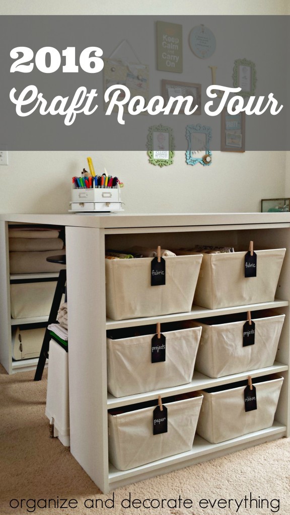 2016 Craft Room Tour. There are so many great ideas here to store all your craft supplies, especially if you're renting