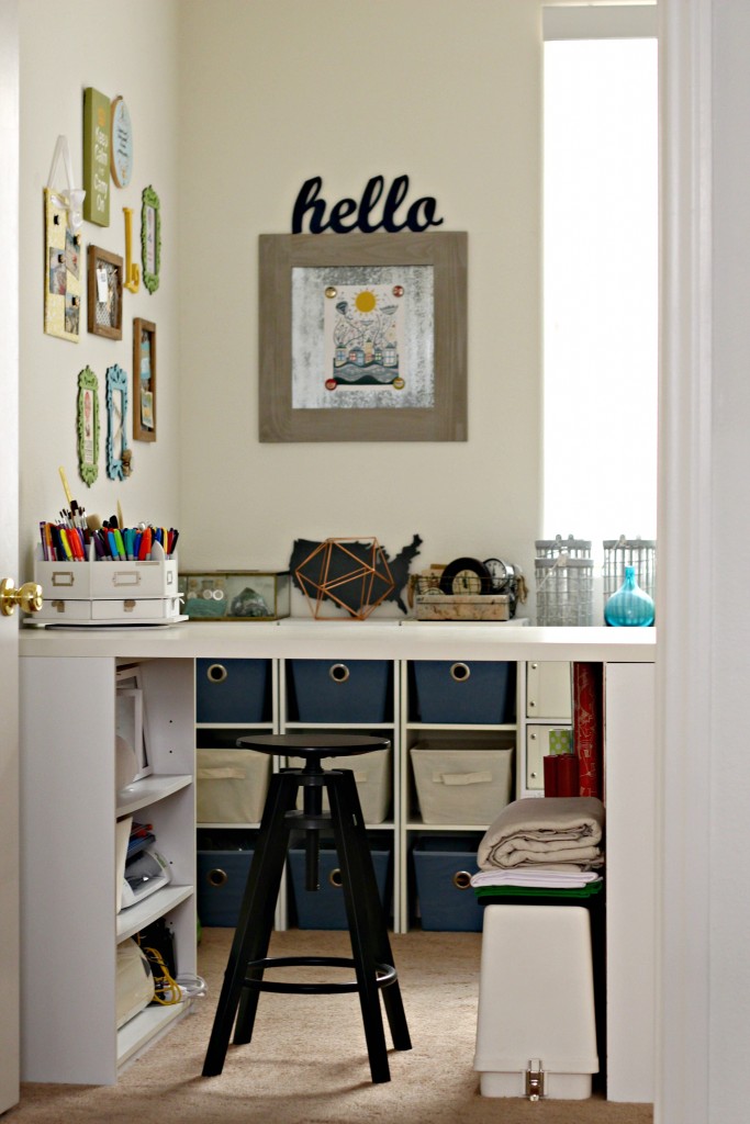 Craft Room Tour Craft Desk and Shelves