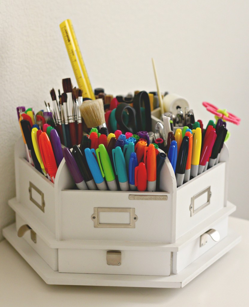 Craft Room Tour Desk Top Storage