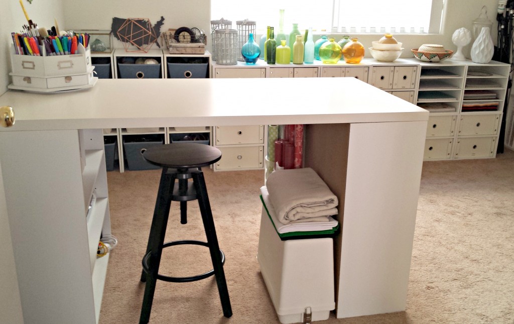 Craft Room Tour Desk and Cabinets