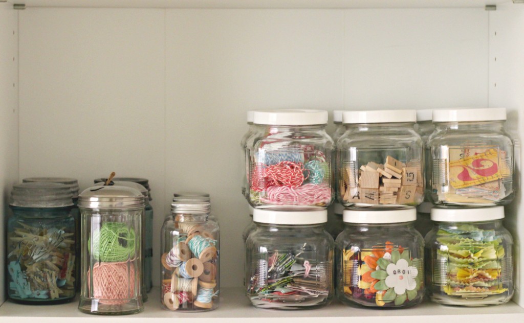 Craft Room Tour Glass Jars