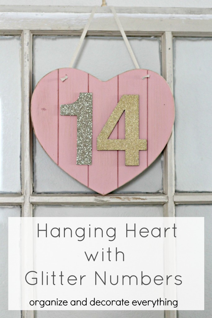 Hanging Heart with Glitter Numbers