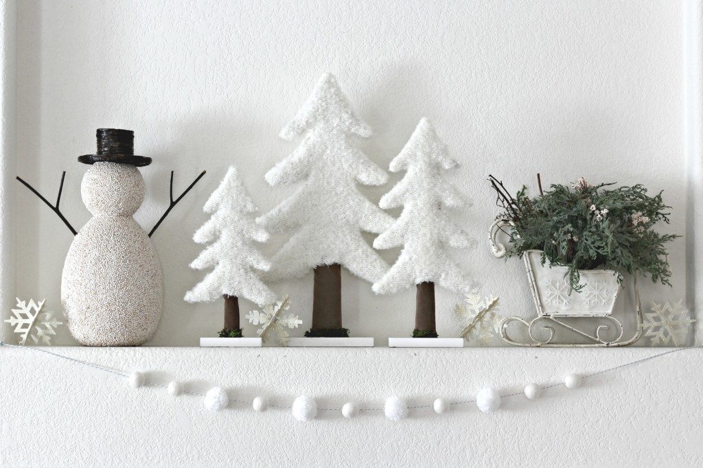 Winter Mantel with Pom Pom Garland