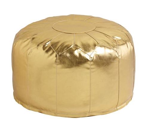 Decorating with Gold floor pouf