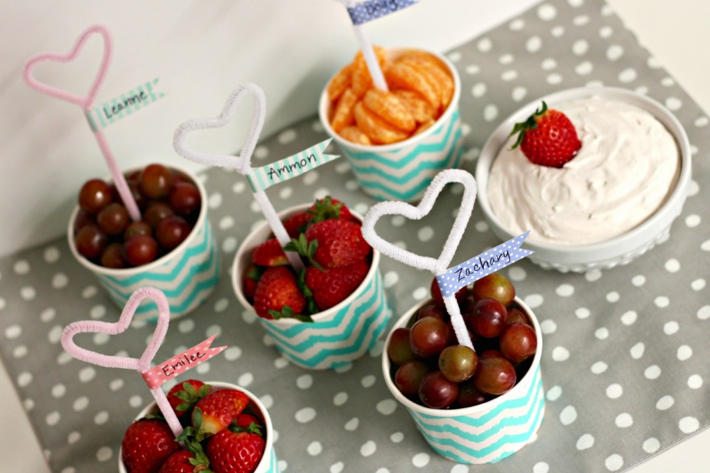 Fruit Cups with Pipe Cleaner Hearts
