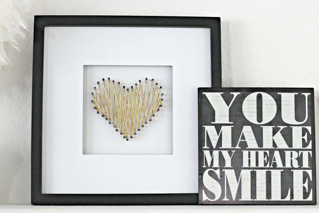 Gold Heart String Art