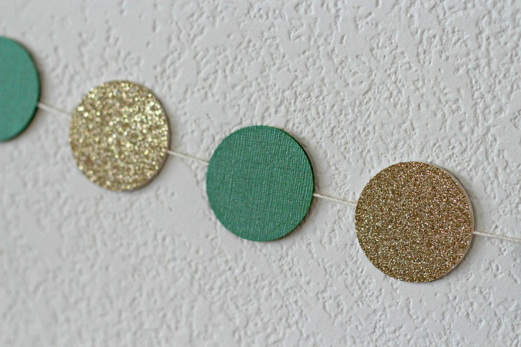 Gold and Green Mantel Circle Garland