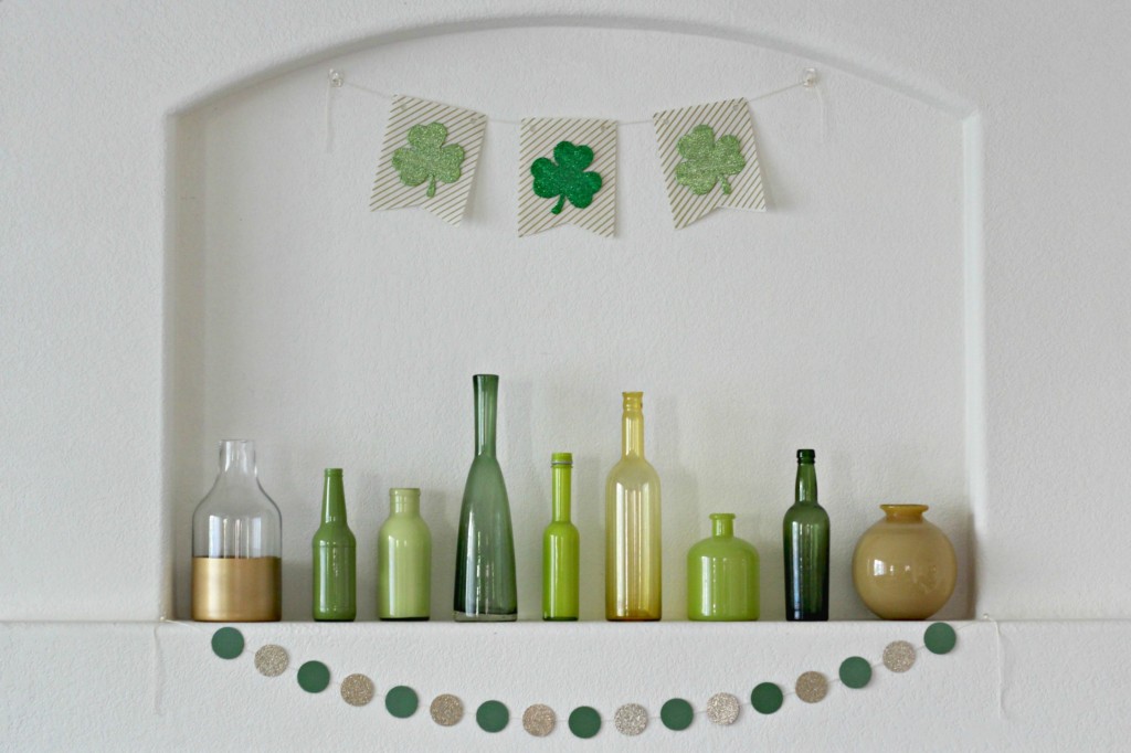 Gold and Green Shamrock Mantel