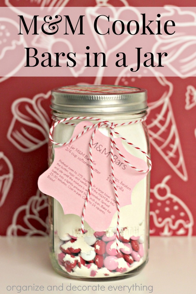 M&M Cookie Bars in a Jar make a great neighbor or friend gift