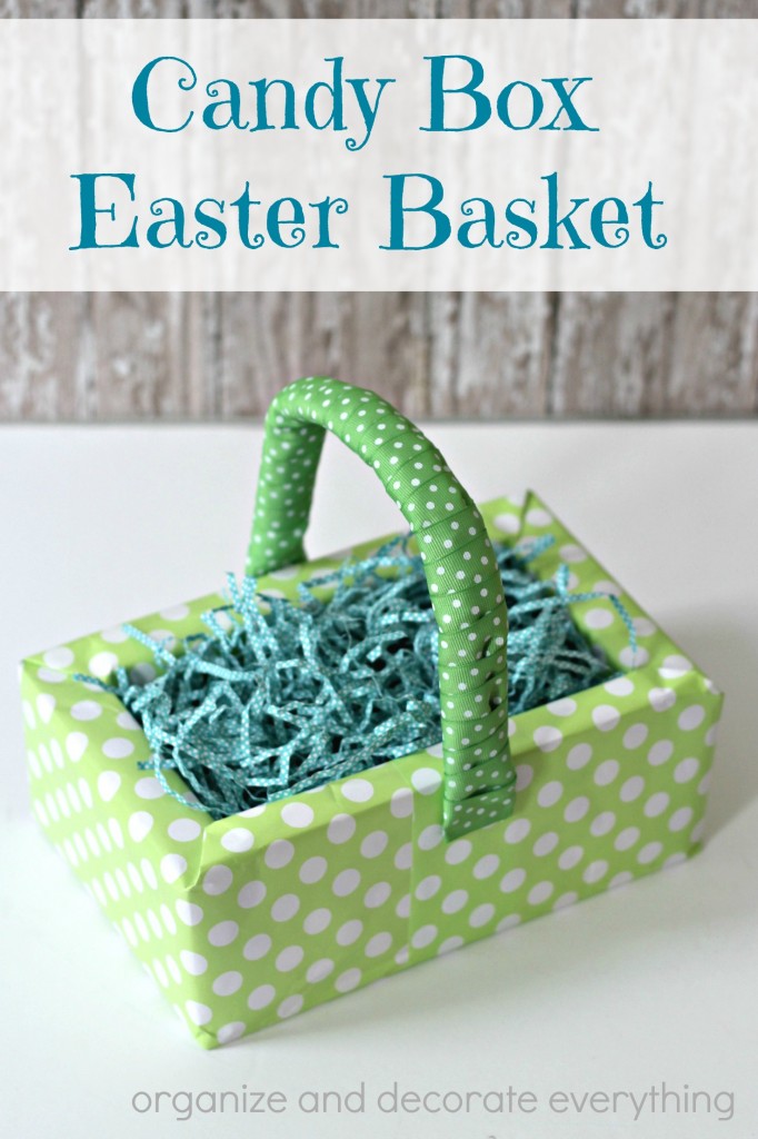 Candy Box Easter Basket made with theatre candy boxes and wrapping paper