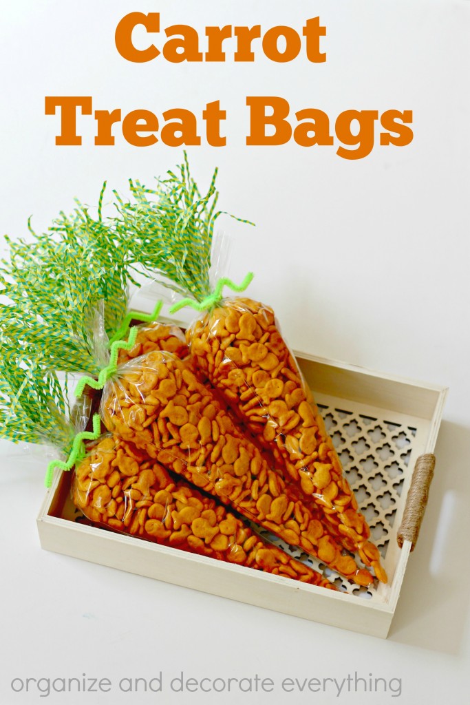 Carrot Treat Bags are cute and a great treat for  the classroom or little Easter gifts
