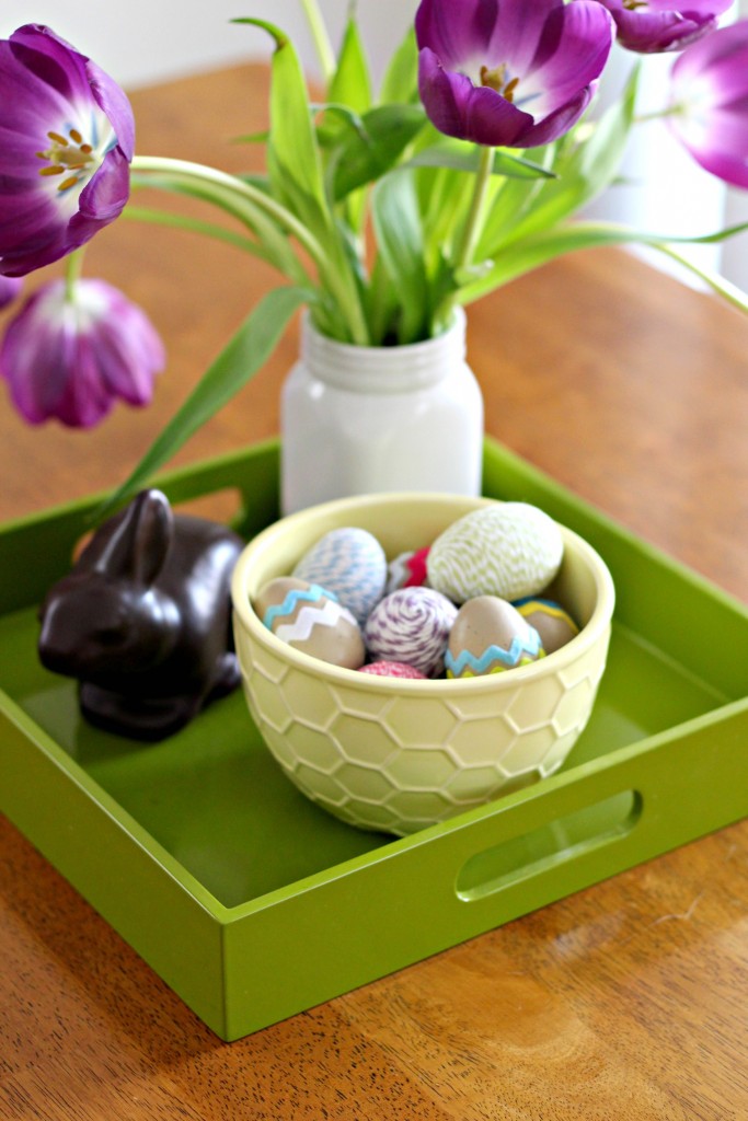 Decorated Easter Eggs in tray