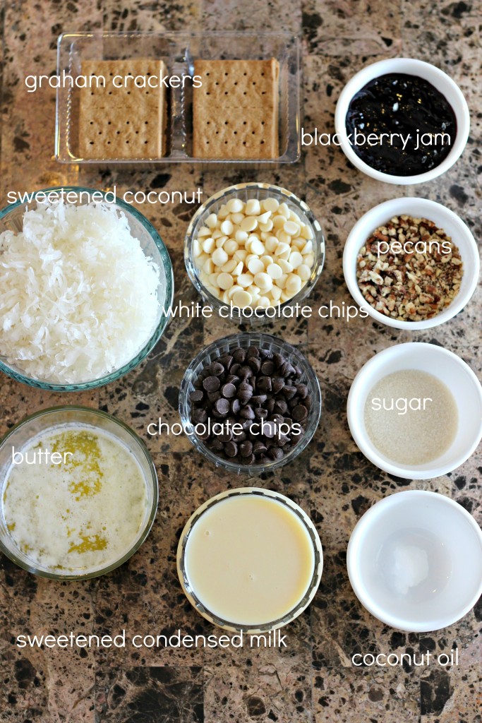 Gluten Free Blackberry Magic Bars ingredients