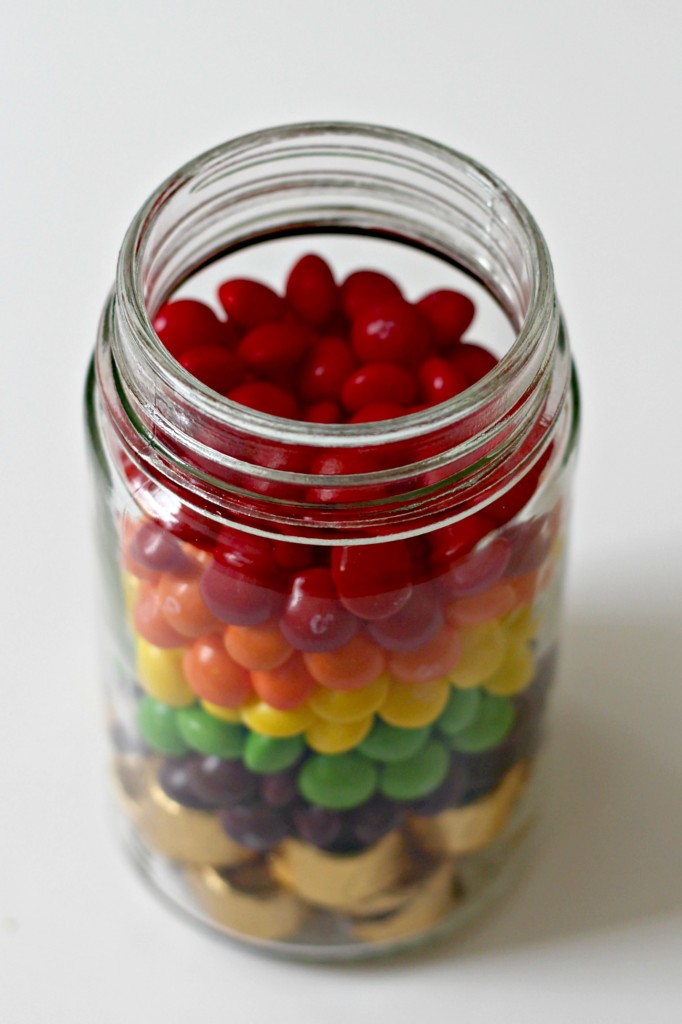 Rainbow Candy Jar layers of skittles