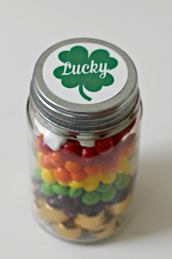 Rainbow Candy Jar with Lucky tag