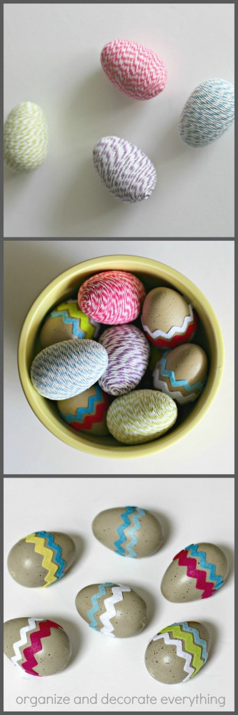 Twine and Felt Decorated Wood Eggs