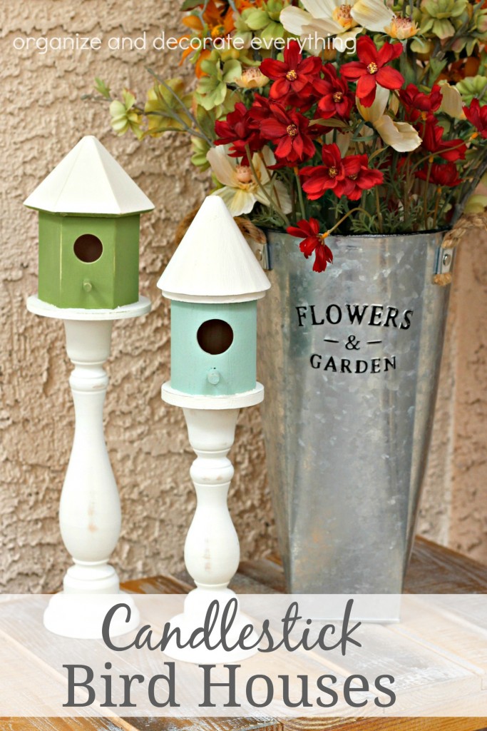 Candlestick Bird Houses are the perfect Spring and Summer decor inside and out