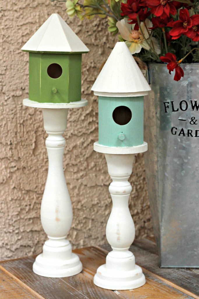 Candlestick Bird Houses assembled