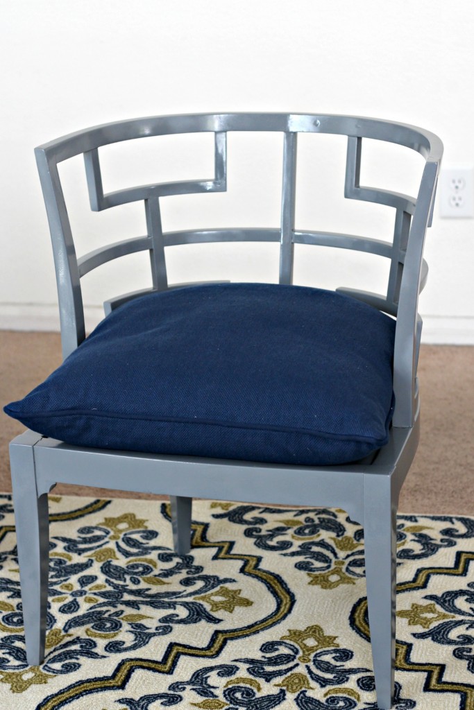 Curved Back Accent Chair painted gray
