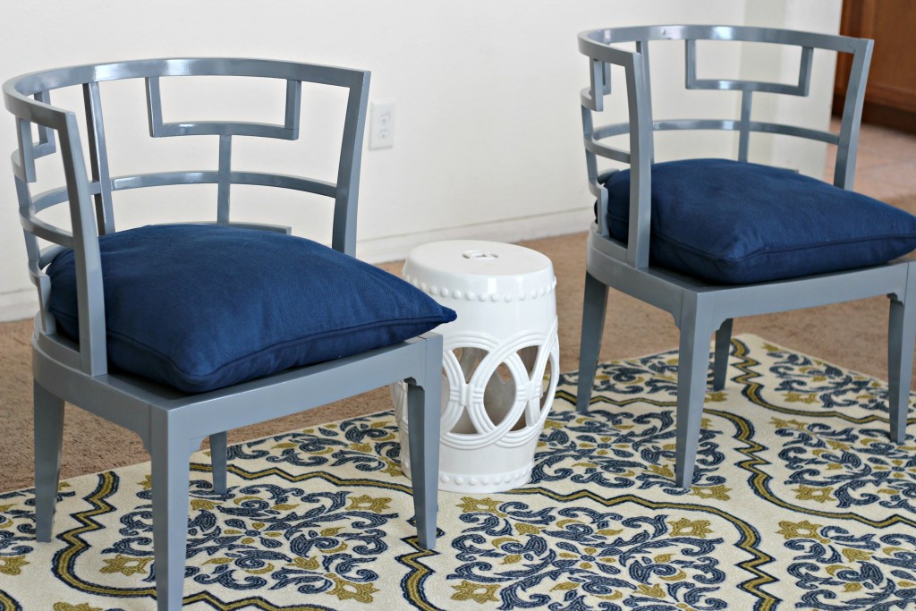 Curved Back Accent Chairs with pillow cushions