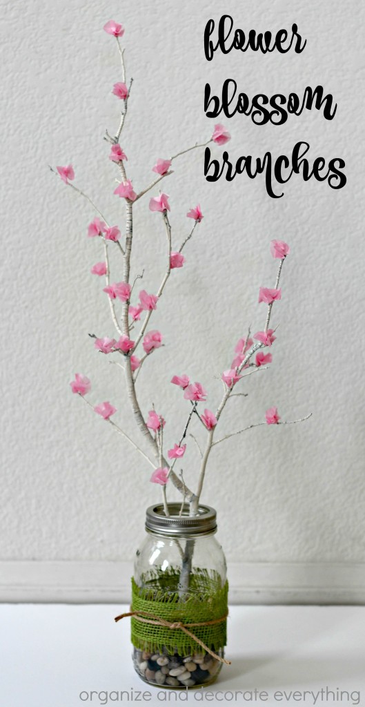 Flower Blossom Branches in a Mason jar make the perfect Spring centerpiece