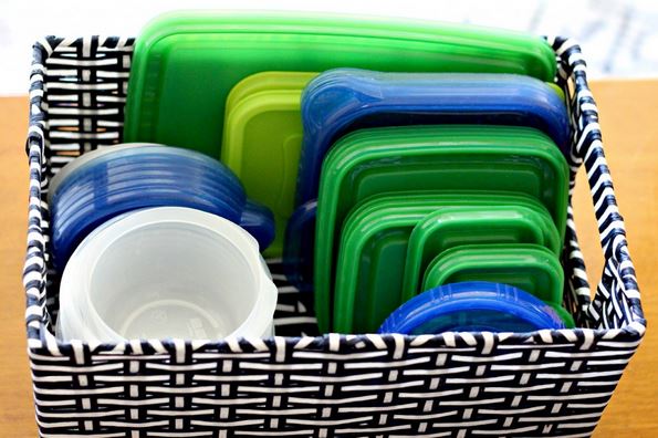 Kitchen Organizing using Baskets