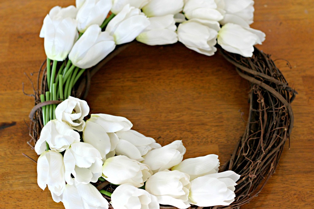 Monogram Tulip Wreath inserting tulips