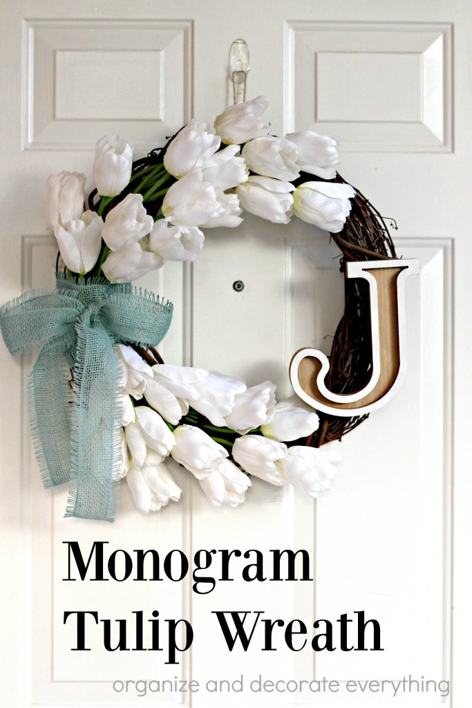 Monogram Tulip Wreath is the perfect wreath to welcome friends to your home
