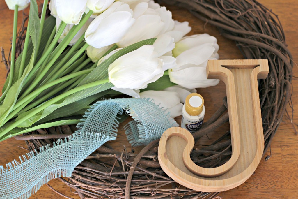 Monogram Tulip Wreath supplies