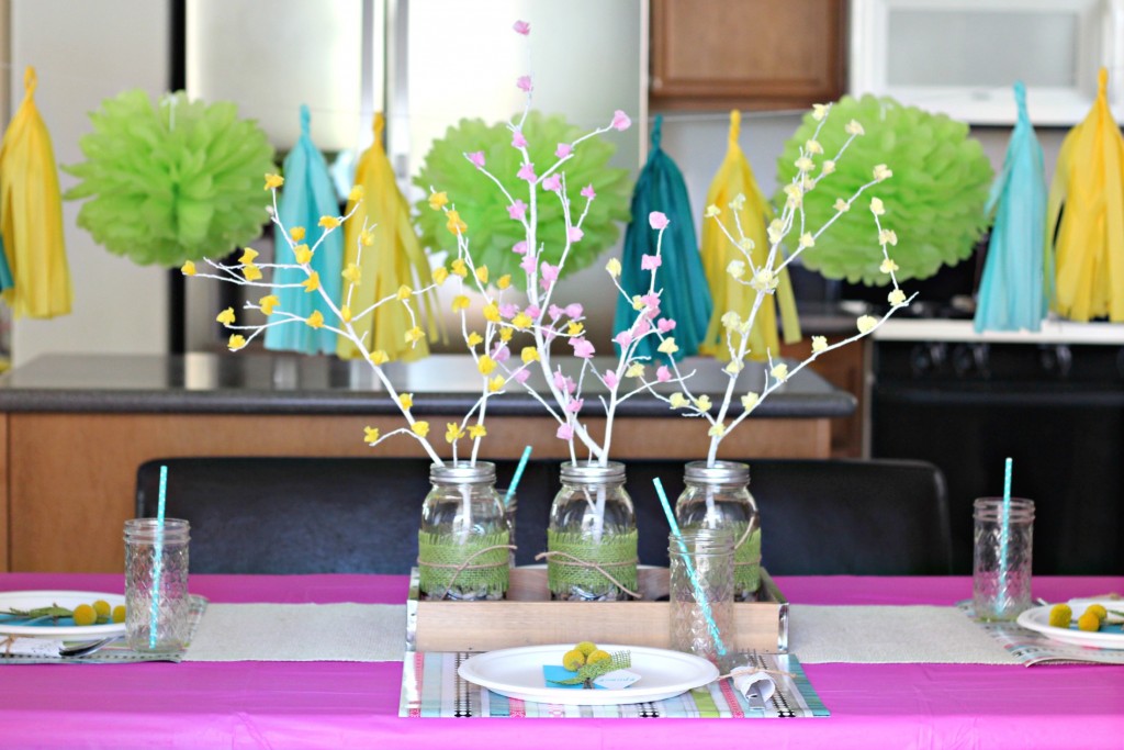 Spring Brunch Table with Tassels and Poms