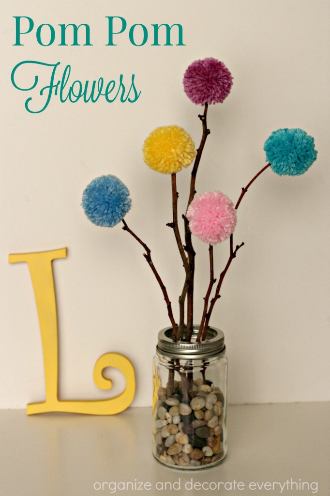 Colorful Pom Pom Flowers are a fun addition to your Spring decor