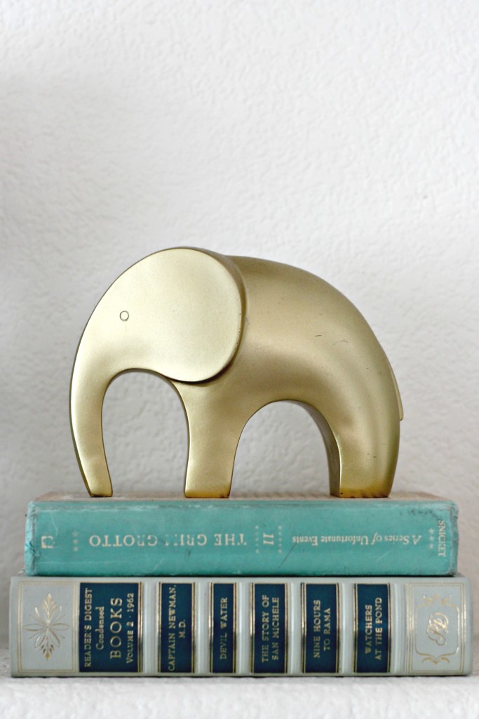 Gold Elephant on books