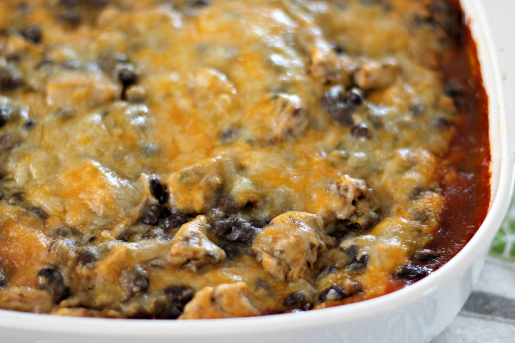 Chicken Enchilada Casserole with Black Beans