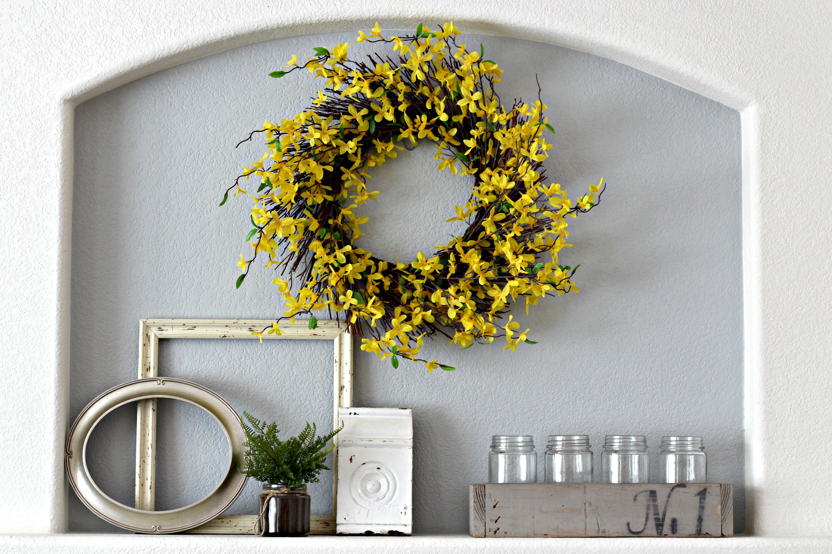 decorated mantel