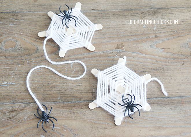 halloween-kids-crafts-yarn-spider-webs